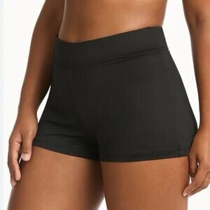 Sea Level Swim Eco Essentials Swim Short Black Womens size US 6